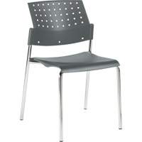Armless Stacking Chairs, Plastic, 33" High, 300 lbs. Capacity, Grey Absolute Business Supply