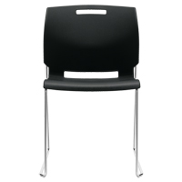 Chair, Plastic, 32-1/2" High, 300 lbs. Capacity, Black Absolute Business Supply