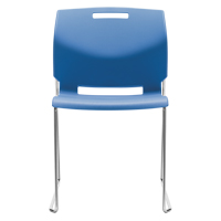 Chair, Plastic, 32-1/2" High, 300 lbs. Capacity, Blue Absolute Business Supply