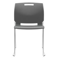 Chair, Plastic, 32-1/2" High, 300 lbs. Capacity, Grey Absolute Business Supply