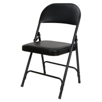 Chaise pliante rembourr&eacute;e en vinyle, Acier, Noir, Capacit&eacute; 300 lb Absolute Business Supply