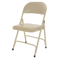 Chaise pliante rembourr&eacute;e en vinyle, Acier, Beige, Capacit&eacute; 300 lb Absolute Business Supply