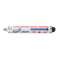 Nissen&reg; Solid Barrel Metal Marker, Liquid, White Absolute Business Supply