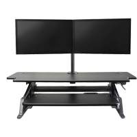 Poste de travail assis-debout Goya, Mod&egrave;le de bureau, 20" h x 42" la x 16" p, Noir Absolute Business Supply