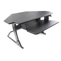 Goya Sit-Stand Corner Work Station, Desktop Unit, 20" H x 42" W x 37-4/5" D, Black Absolute Business Supply