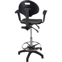 Tabouret ergonomique robuste avec accoudoirs r&eacute;glables, Stationnaire, Ajustable Hauteur, Capacit&eacute; 250 lb Absolute Business Supply