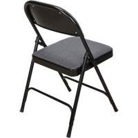Chaise pliante de luxe en tissu rembourr&eacute;e, Acier, Gris, Capacit&eacute; 300 lb Absolute Business Supply