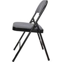 Chaise pliante de luxe en tissu rembourr&eacute;e, Acier, Gris, Capacit&eacute; 300 lb Absolute Business Supply