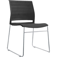 Stacking Chairs, Polypropylene, 32-3/8" High, 250 lbs. Capacity, Black Absolute Business Supply