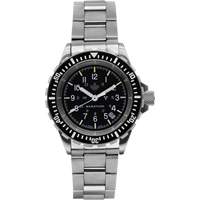 Grande montre automatique de plong&eacute;e avec feuille d'&eacute;rable gris et bracelet en acier inoxydable, Num&eacute;rique, &agrave; piles, 41 mm, Argent Absolute Business Supply