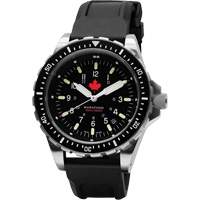 Tr&egrave;s grande montre &agrave; quartz pour plongeur avec feuille d'&eacute;rable rouge, Num&eacute;rique, &agrave; piles, 46 mm, Noir Absolute Business Supply