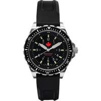 Tr&egrave;s grande montre &agrave; quartz pour plongeur avec feuille d'&eacute;rable rouge, Num&eacute;rique, &agrave; piles, 46 mm, Noir Absolute Business Supply