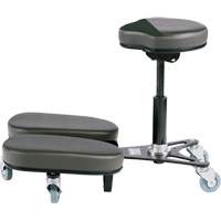 Chaise &agrave; genoux r&eacute;glable, Vinyle, Noir/gris Absolute Business Supply
