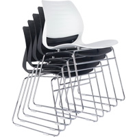 Stacking Chairs, Polypropylene, 32" High, 250 lbs. Capacity, Black Absolute Business Supply