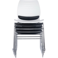 Stacking Chairs, Polypropylene, 32" High, 250 lbs. Capacity, Black Absolute Business Supply
