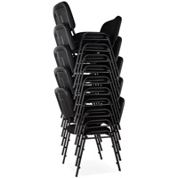 Stacking Chairs, Fabric, 32" High, 250 lbs. Capacity, Black Absolute Business Supply