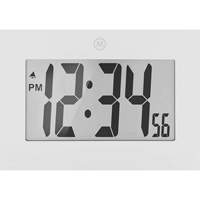 Horloge &agrave; grand cadre, Num&eacute;rique, &agrave; piles, 9" la x 1" p x 6,5" h, Blanc Absolute Business Supply