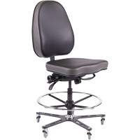 TF180 Ergonomic Industrial Chair, Mobile, Adjustable Height, 280 lbs. Capacity Absolute Business Supply