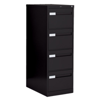 Vertical Filing Cabinet with Recessed Drawer Handles, 4 Drawers, 18.15" W x 26.56" D x 52" H, Black Absolute Business Supply