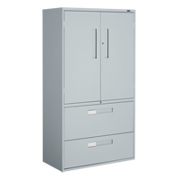 Multi-Stor Cabinet, Steel, 3 Shelves, 65-1/4" H x 36" W x 18" D, Grey Absolute Business Supply