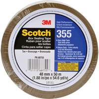 Scotch&reg; 355 Box Sealing Tape, Hot Melt Adhesive, 3.4 mils, 48 mm (1-22/25") x 50 m (164') Absolute Business Supply