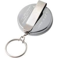 Porte-cl&eacute;s autor&eacute;tractable de s&eacute;rie Original, Chrome, C&acirc;ble 24", Fixation Agrafe de ceinture Absolute Business Supply