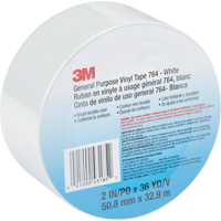 General Purpose Vinyl Tape 764, 48 mm (2") W x 32.9 m (108') L, White Absolute Business Supply