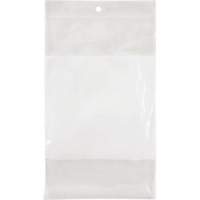 White Block Poly Bags, Reclosable, 8" x 5", 2 mils Absolute Business Supply