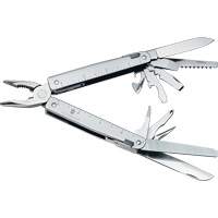 SwissTool Multi-Tool with Lockable Blade, Metal, Metal Handle, 155 mm L, 26 Functions, 0.7 lbs. Absolute Business Supply