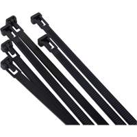 Re-Usable Cable Tie, 8" Long, 50 lbs. Tensile Strength, Black Absolute Business Supply
