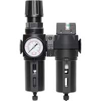 Manual Drain Filter, Regulator & Coalescing Filter with Standard Bowl Modulair 300, 1/4" NPT, 150 PSI, 5.1 fl. oz. Capacity Absolute Business Supply