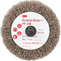 Scotch-Brite Roloc Cut and Polish Flap Brush, PF-ZR, Aluminum Oxide, Medium Grit, 2-1/2" x 1-1/4" Absolute Business Supply