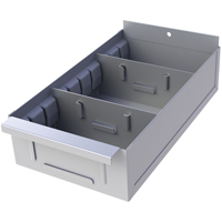 Interlok Boltless Shelving Shelf Box, Steel, 5-5/8" W x 18" D x 4-3/4" H, Grey Absolute Business Supply