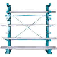 Rayonnage en porte-&agrave;-faux &agrave; barres - Charge l&eacute;g&egrave;re, Un c&ocirc;t&eacute;, Bras de 12", 75" h Absolute Business Supply