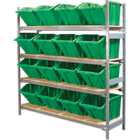&eacute;tag&egrave;res larges avec bacs g&eacute;ants en plastique, Acier, Sans boulons, Capacit&eacute; 800 lb, 66" la x 72" h x 18" p Absolute Business Supply