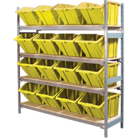 &eacute;tag&egrave;res larges avec bacs g&eacute;ants en plastique, Acier, Sans boulons, Capacit&eacute; 800 lb, 66" la x 72" h x 18" p Absolute Business Supply