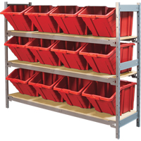 &eacute;tag&egrave;res larges avec bacs g&eacute;ants en plastique, Acier, Sans boulons, De base, 66" la x 60" h x 18" p Absolute Business Supply
