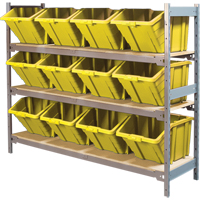 &eacute;tag&egrave;res larges avec bacs g&eacute;ants en plastique, Acier, Sans boulons, De base, 66" la x 60" h x 18" p Absolute Business Supply