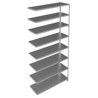 Shelving Unit, Galvanized Steel, Slotted Angle, Add-On, 48" W x 96" H x 15" D Absolute Business Supply