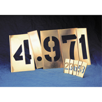 Gothic Brass Interlocking Stencils - Individual Letters & Numbers, Number, 6" Absolute Business Supply
