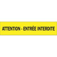 "Attention - Entr&eacute;e Interdite" Barricade Tape, French, 3" W x 1000' L, 3.5 mils, Black on Yellow Absolute Business Supply