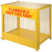 Gas Cylinder Cabinets, 6 Cylinder Capacity, 44" W x 30" D x 37" H, Yellow Absolute Business Supply