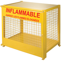 Gas Cylinder Cabinets, 6 Cylinder Capacity, 44" W x 30" D x 37" H, Yellow Absolute Business Supply