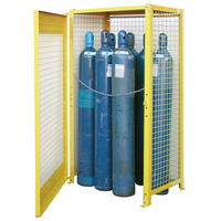 Gas Cylinder Cabinets, 10 Cylinder Capacity, 44" W x 30" D x 74" H, Yellow Absolute Business Supply