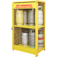 Gas Cylinder Cabinets, 12 Cylinder Capacity, 44" W x 30" D x 74" H, Yellow Absolute Business Supply