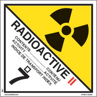 &eacute;tiquettes d'exp&eacute;dition TMD, Classe 7, Radioactif II, Papier Absolute Business Supply