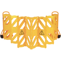 Portable Mobile Barriers, 13' L, Plastic, Yellow Absolute Business Supply