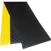 No. 417 Bubble Sof-Tred With Dyna-Shield Mats, Bubbled, 3' x 12' x 1/2", Black/Yellow, PVC Absolute Business Supply