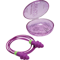 Bouchons d'oreilles r&eacute;utilisables Rockets, Avec cordon, Vrac - &eacute;tui en plastique, 27 dB NRR, Taille unique Absolute Business Supply