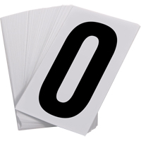 Pressure Sensitive Numbering, 0, 3-1/2" H, Black on White Absolute Business Supply